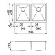 Кухонна мийка з нержавіючої сталі ELLECI Square 720 2V under top