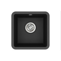 Кам'яна кухонна мийка Aquasanita Arca SQA100W Black Metallic 601 Чорний металік, під стільницю