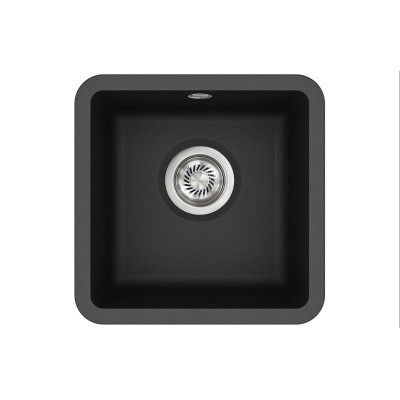 Каменная кухонная мойка Aquasanita Arca SQA100W Black Metallic 601 Черный металлик, под столешницу