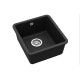 Каменная кухонная мойка Aquasanita Arca SQA101W Black Metallic 601 Черный металлик, под столешницу