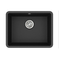 Кам'яна кухонна мийка Aquasanita Arca SQA102W Black Metallic 601 Чорний металік, під стільницю