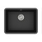 Кам'яна кухонна мийка Aquasanita Arca SQA102W Black Metallic 601 Чорний металік, під стільницю