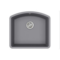 Каменная кухонная мойка Aquasanita Arca SQA103W Alumetallic 202 Серый металлик, под столешницу