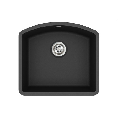 Кам'яна кухонна мийка Aquasanita Arca SQA103W Black Metallic 601 Чорний металік, під стільницю