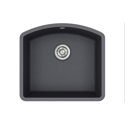 Каменная кухонная мойка Aquasanita Arca SQA103W Graphite 222 Графит, под столешницу