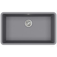 Кам'яна кухонна мийка Aquasanita Arca SQA104W Alumetallic 202 Сірий металік, під стільницю