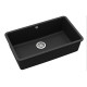 Каменная кухонная мойка Aquasanita Arca SQA104W Black Metallic 601 Черный металлик, под столешницу