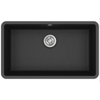 Кам'яна кухонна мийка Aquasanita Arca SQA104W Black Metallic 601 Чорний металік, під стільницю