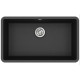 Каменная кухонная мойка Aquasanita Arca SQA104W Black Metallic 601 Черный металлик, под столешницу