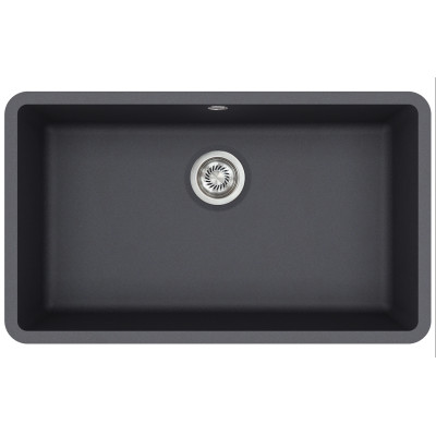 Кам'яна кухонна мийка Aquasanita Arca SQA104W Graphite 222 Графіт, під стільницю