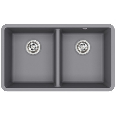 Каменная кухонная мойка Aquasanita Arca SQA200W Alumetallic 202 Серый металлик, под столешницу