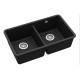 Каменная кухонная мойка Aquasanita Arca SQA200W Black Metallic 601 Черный металлик, под столешницу