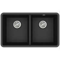 Кам'яна кухонна мийка Aquasanita Arca SQA200W Black Metallic 601 Чорний металік, під стільницю