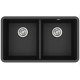 Каменная кухонная мойка Aquasanita Arca SQA200W Black Metallic 601 Черный металлик, под столешницу