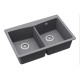 Кам'яна кухонна мийка Aquasanita Arca SQA210W Alumetallic 202 Сірий металік