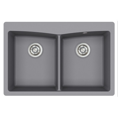 Кам'яна кухонна мийка Aquasanita Arca SQA210W Alumetallic 202 Сірий металік