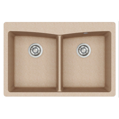 Каменная кухонная мойка Aquasanita Arca SQA210W Beige 110 Бежевый