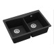 Каменная кухонная мойка Aquasanita Arca SQA210W Black Metallic 601 Черный металлик