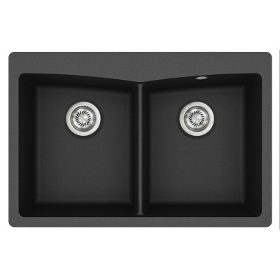 Каменная кухонная мойка Aquasanita Arca SQA210W Black Metallic 601 Черный металлик