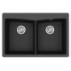 Каменная кухонная мойка Aquasanita Arca SQA210W Black Metallic 601 Черный металлик