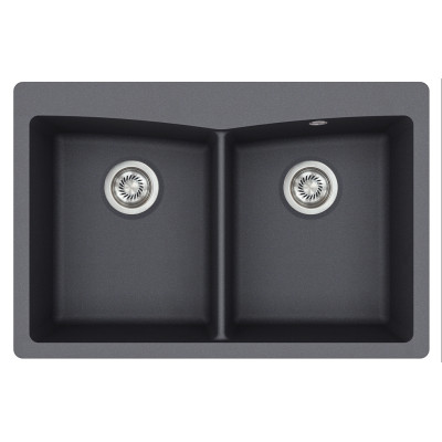 Каменная кухонная мойка Aquasanita Arca SQA210W Graphite 222 Графит