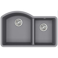 Каменная кухонная мойка Aquasanita Arca SQA220W Alumetallic 202 Серый металлик, под столешницу