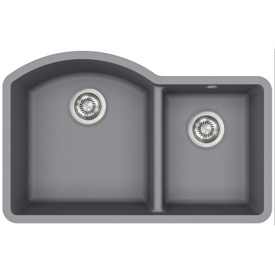 Кам'яна кухонна мийка Aquasanita Arca SQA220W Alumetallic 202 Сірий металік, під стільницю