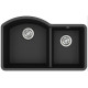 Кам'яна кухонна мийка Aquasanita Arca SQA220W Black Metallic 601 Чорний металік, під стільницю