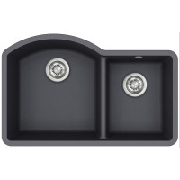 Кам'яна кухонна мийка Aquasanita Arca SQA220W Graphite 222 Графіт, під стільницю