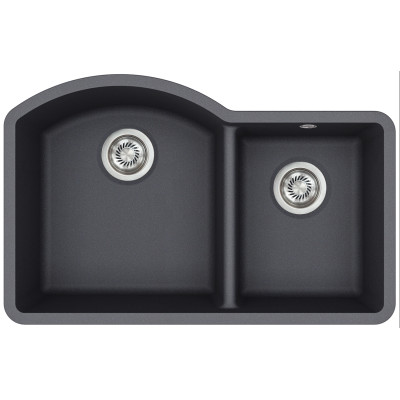 Каменная кухонная мойка Aquasanita Arca SQA220W Graphite 222 Графит, под столешницу