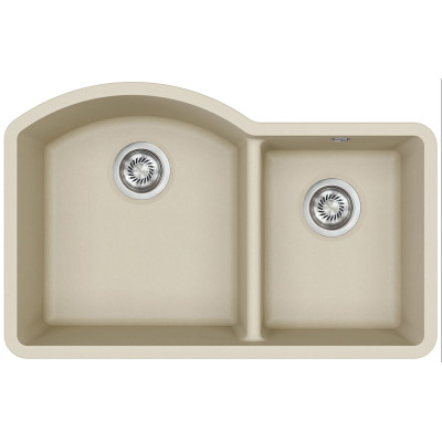 Каменная кухонная мойка Aquasanita Arca SQA220W Silica 111 Бежевый, под столешницу