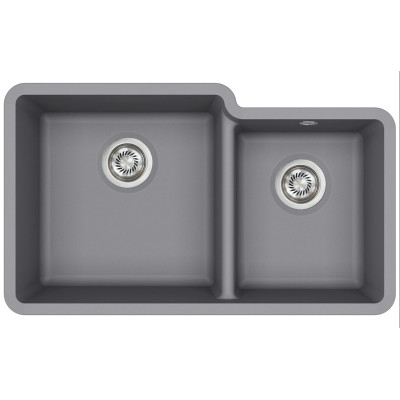 Каменная кухонная мойка Aquasanita Arca SQA230L Alumetallic 202 Серый металлик, под столешницу