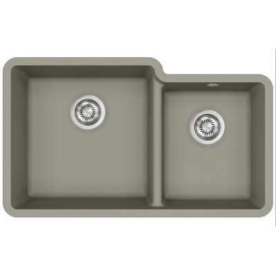 Каменная кухонная мойка Aquasanita Arca SQA230L Argent 220 Теплый бетон, под столешницу
