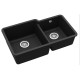 Каменная кухонная мойка Aquasanita Arca SQA230L Black Metallic 601 Черный металлик, под столешницу