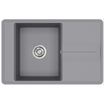 Каменная кухонная мойка Aquasanita Bella SQB101 AW Alumetallic 202 Серый металлик