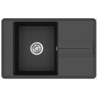 Кам'яна кухонна мийка Aquasanita Bella SQB101 AW Black Metallic 601 Чорний металік