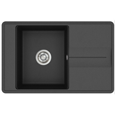 Каменная кухонная мойка Aquasanita Bella SQB101 AW Black Metallic 601 Черный металлик