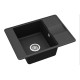 Каменная кухонная мойка Aquasanita Bella SQB102 AW Black Metallic 601 Черный металлик