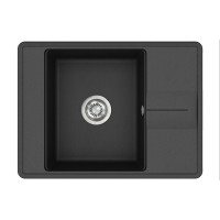 Кам'яна кухонна мийка Aquasanita Bella SQB102 AW Black Metallic 601 Чорний металік