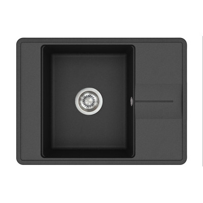 Каменная кухонная мойка Aquasanita Bella SQB102 AW Black Metallic 601 Черный металлик