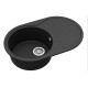 Кам'яна кухонна мийка Aquasanita Clarus SR101 AW Black Metallic 601 Чорний металік