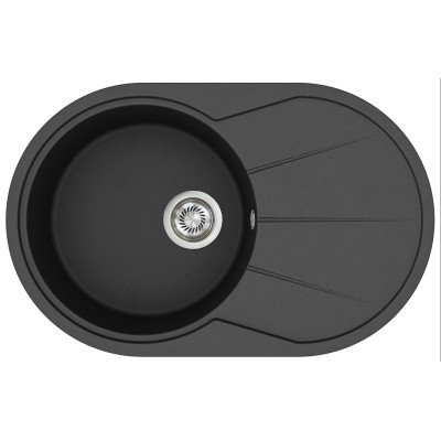 Кам'яна кухонна мийка Aquasanita Clarus SR101 AW Black Metallic 601 Чорний металік