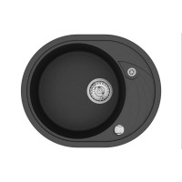 Кам'яна кухонна мийка Aquasanita Clarus SR102 AW Black Metallic 601 Чорний металік