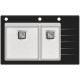 Каменная кухонная мойка Aquasanita Delicia Plus GQD150B-AW Alba 710 Белый/черное стекло