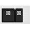 Каменная кухонная мойка Aquasanita Delicia Plus GQD150W-AW Black Metallic 601 Черный металлик/белое стекло