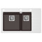 Каменная кухонная мойка Aquasanita Delicia Plus GQD150W-AW Cerrus 120 Темно-коричневый/белое стекло