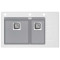 Каменная кухонная мойка Aquasanita Delicia Plus GQD150W-AW Light Grey 221 Светло-серый/белое стекло