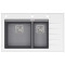 Каменная кухонная мойка Aquasanita Delicia Plus GQD150W-AW Alumetallic 202 Светлый металлик/белое стекло