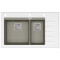 Каменная кухонная мойка Aquasanita Delicia Plus GQD150W-AW Argent 220 Теплый бетон/белое стекло