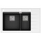 Каменная кухонная мойка Aquasanita Delicia Plus GQD150W-AW Black Metallic 601 Черный металлик/белое стекло